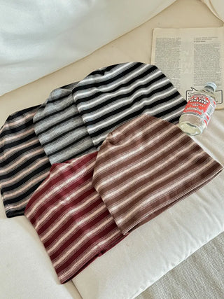Easy Stripe Cotton Beanie Hat