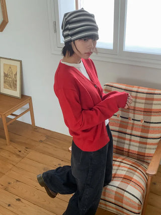 Easy Stripe Cotton Beanie Hat