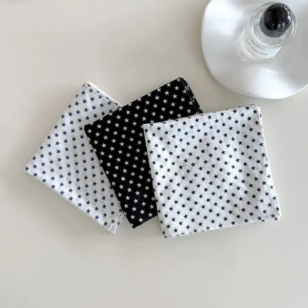 Milky Star Pattern Bandana Square Scarf