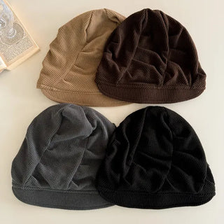 Slutch Shirred Pullover Ribbed Beanie Hat