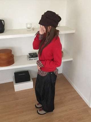 Slutch Shirred Pullover Ribbed Beanie Hat