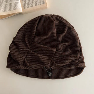 Slutch Shirred Pullover Ribbed Beanie Hat