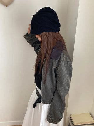Slutch Shirred Pullover Ribbed Beanie Hat
