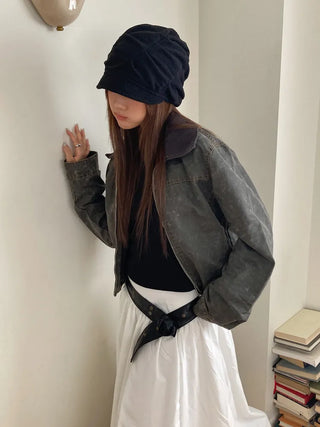 Slutch Shirred Pullover Ribbed Beanie Hat
