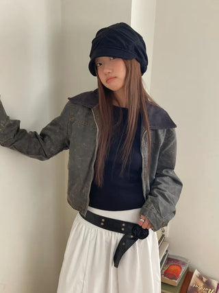 Slutch Shirred Pullover Ribbed Beanie Hat