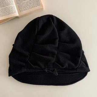Slutch Shirred Pullover Ribbed Beanie Hat