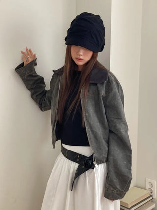 Slutch Shirred Pullover Ribbed Beanie Hat