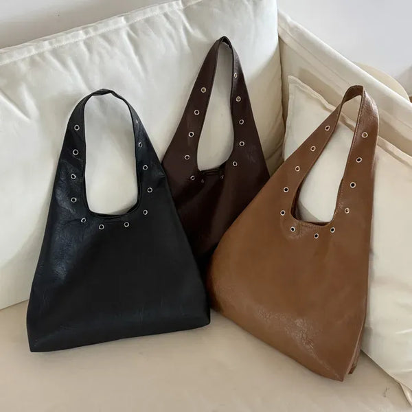 Eyelet Presso Leather Shoulder Bag
