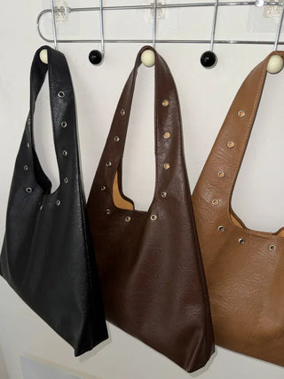 Eyelet Presso Leather Shoulder Bag