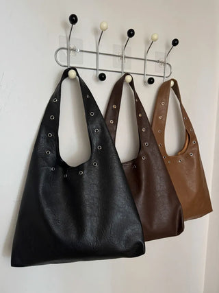 Eyelet Presso Leather Shoulder Bag
