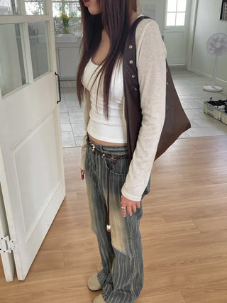 Eyelet Presso Leather Shoulder Bag