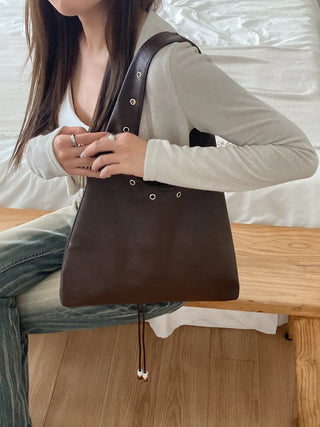 Eyelet Presso Leather Shoulder Bag