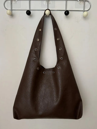 Eyelet Presso Leather Shoulder Bag
