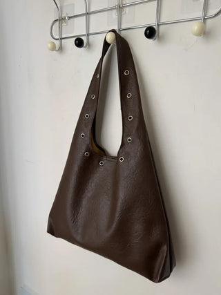 Eyelet Presso Leather Shoulder Bag