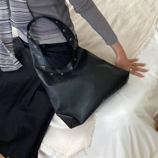 Eyelet Presso Leather Shoulder Bag