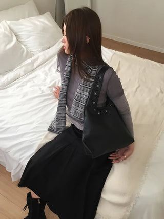 Eyelet Presso Leather Shoulder Bag