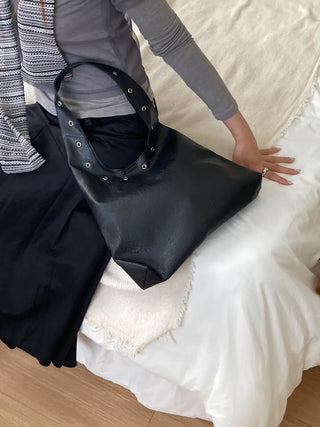 Eyelet Presso Leather Shoulder Bag