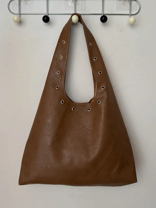Eyelet Presso Leather Shoulder Bag