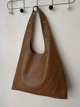 Eyelet Presso Leather Shoulder Bag