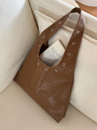 Eyelet Presso Leather Shoulder Bag