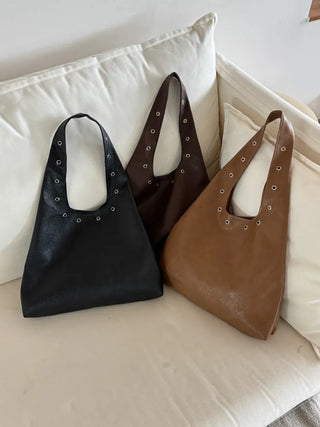 Eyelet Presso Leather Shoulder Bag