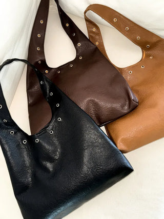 Eyelet Presso Leather Shoulder Bag