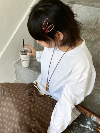 Dot Oval Point Snap Hair Clip