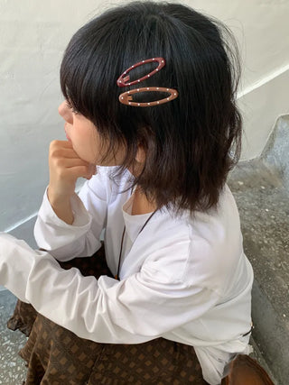 Dot Oval Point Snap Hair Clip