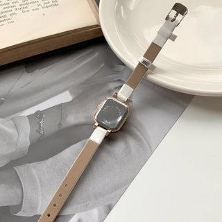 Back-to-School Leather Watch Round Square Leather Daily Women's Wristwatch