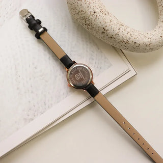 Back-to-School Leather Watch Round Square Leather Daily Women's Wristwatch