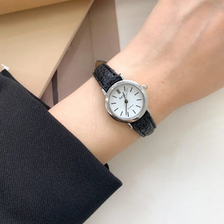 Back-to-School Leather Watch Round Square Leather Daily Women's Wristwatch