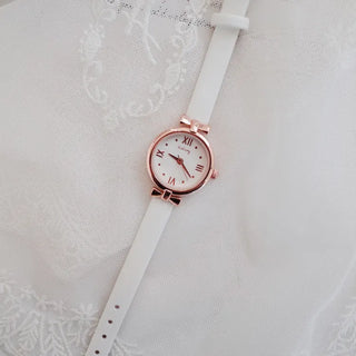 Back-to-School Leather Watch Round Square Leather Daily Women's Wristwatch