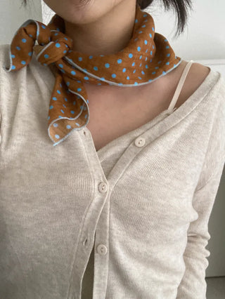 Coco Dot Blue Color Block Headscarf