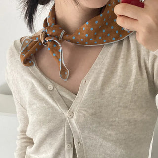 Coco Dot Blue Color Block Headscarf