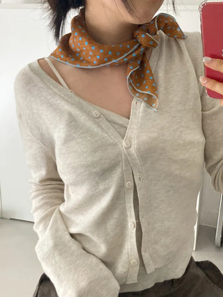 Coco Dot Blue Color Block Headscarf