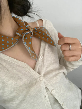 Coco Dot Blue Color Block Headscarf