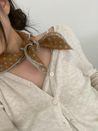 Coco Dot Blue Color Block Headscarf
