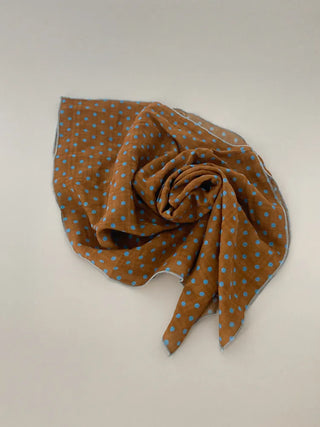 Coco Dot Blue Color Block Headscarf