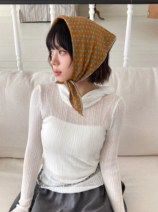 Coco Dot Blue Color Block Headscarf