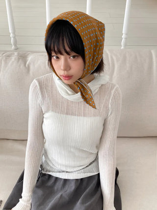 Coco Dot Blue Color Block Headscarf