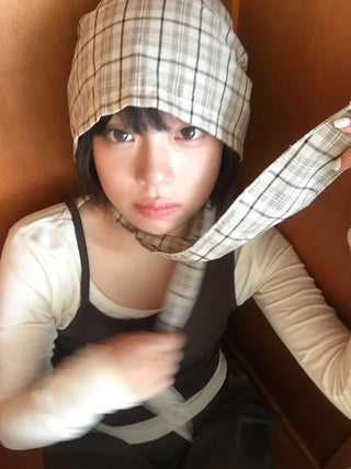 Floren Check Cotton Strap Bandana Hat