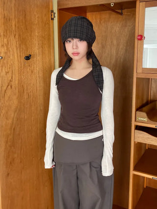 Floren Check Cotton Strap Bandana Hat