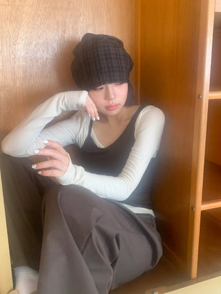 Floren Check Cotton Strap Bandana Hat