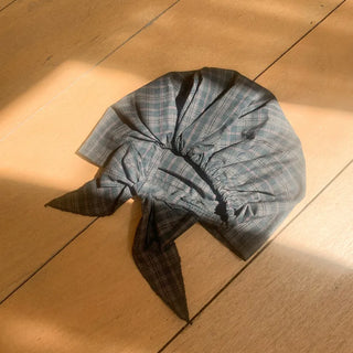 Floren Check Cotton Strap Bandana Hat
