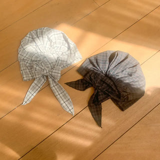 Floren Check Cotton Strap Bandana Hat
