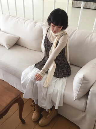 Wavy Ribbed Long Scarf Muffler