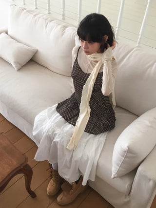 Wavy Ribbed Long Scarf Muffler