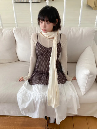 Wavy Ribbed Long Scarf Muffler