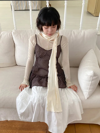 Wavy Ribbed Long Scarf Muffler