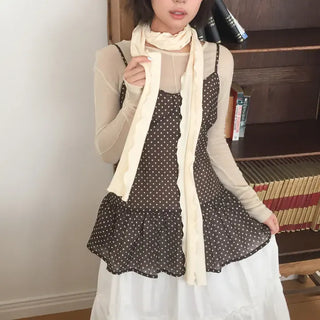 Wavy Ribbed Long Scarf Muffler